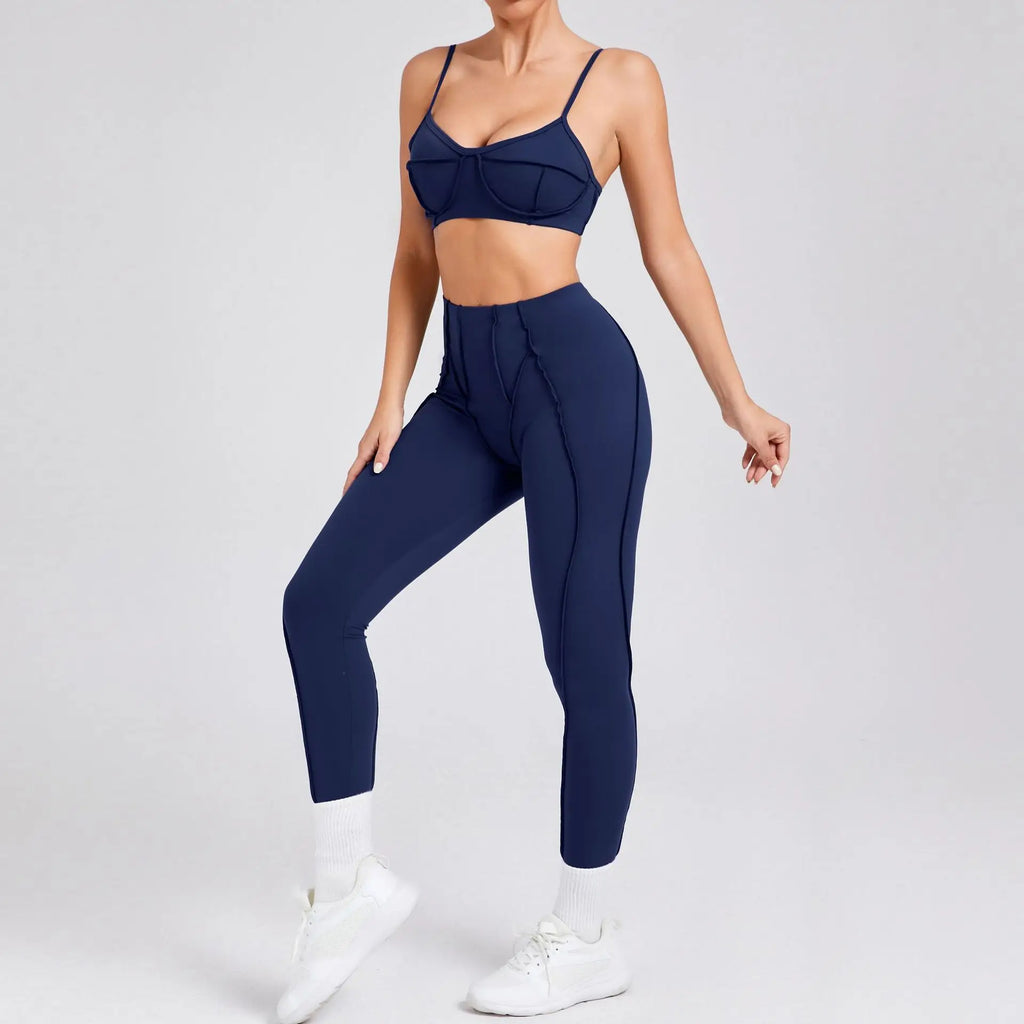 1/2 Pcs Yoga Bra Sets for Women Gym Suit Fitness Outfit High Waist Workout Leggings Activewear