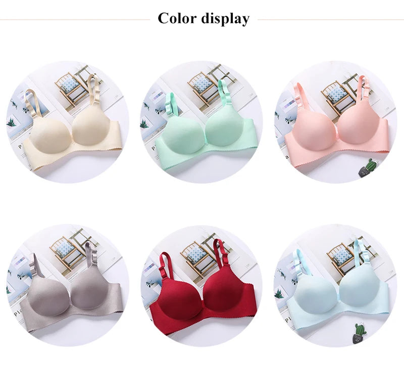 Seamless Bra Set For Women Underwear Push Up Lingerie Set Wire Free Bra & Panties Set 3/4 Cup Adjustable Brassiere & Briefs Set