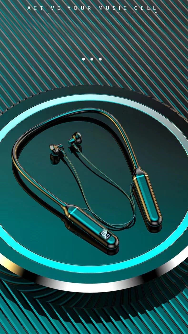 Bluetooth 5.2 Earphones Neckband Headphones TWS Wireless Headsets HiFi Stereo LED Digital Display Dual Mode Waterproof Earbuds