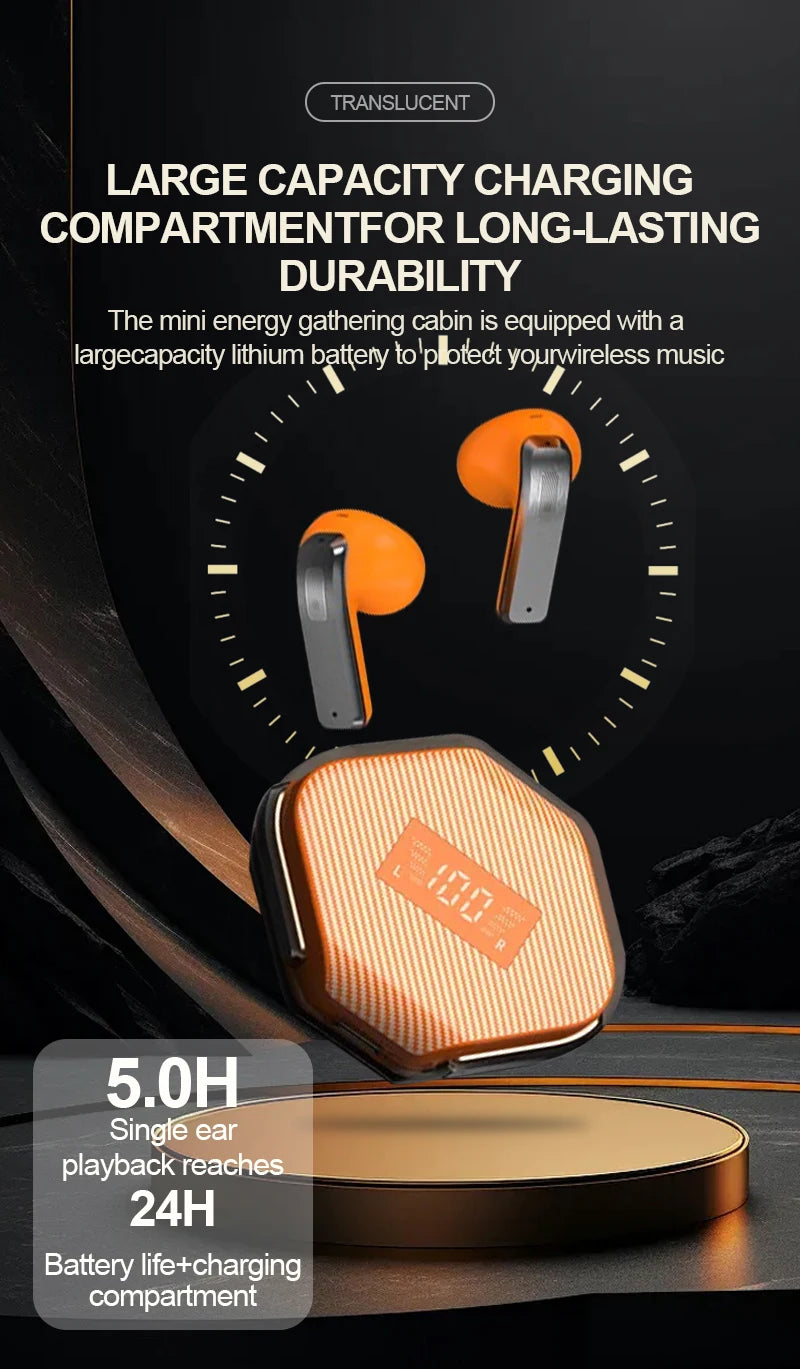 Wireless Bluetooth 5.3 Earphone With LED Screen HIFI ENC Call noise reduction Earbuds In-ears Headphones Gaming Headset With mic