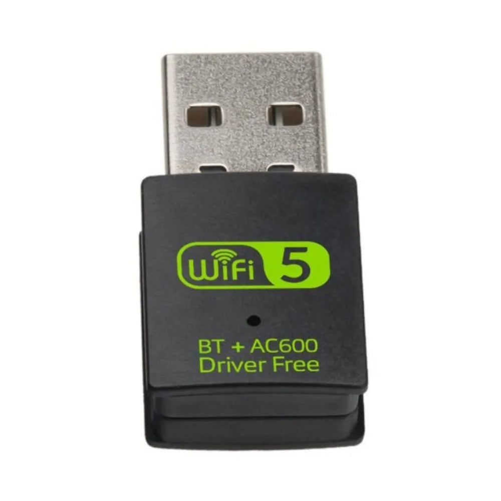 600Mbps Bluetooth 5.0 2 in1 Dongle Bluetooth USB2.0 Wifi Network Adapter Dual Band Free Driver Wireless Network Card Home Office