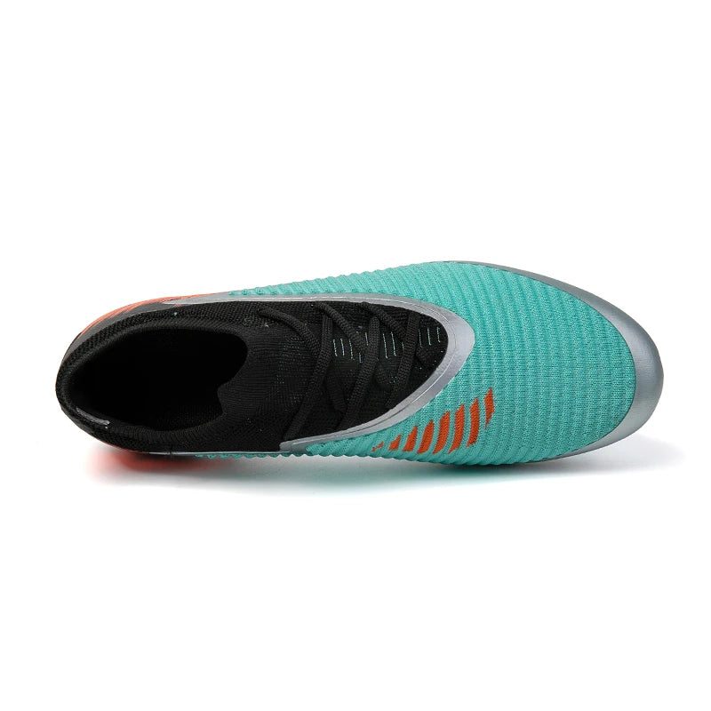 Football Shoes Men Quality Outdoor Training Soccer Boots Black White Long Spike Suitable for Teenager Boys Big Size