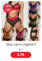 Langerie Sexy Lingerie Porno Suit Woman Lace Embroidery Underwear Women Bow Tie Push Up Bra Briefs Outfit lenceria sensual mujer
