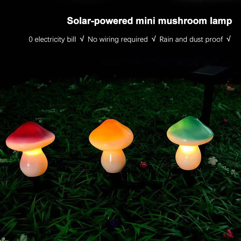 Solar Lights String Mushroom Lawn Fairy Lights LED Solar Lamps Outdoor For Garden Patio Terrace Path Landscape Decoration Lamps