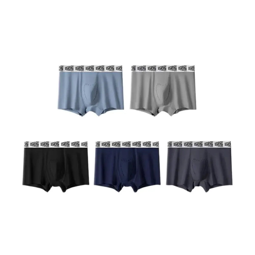 Lingerie Mesh Men's Flat Panties Mid Waist Ice Silk Shorts Boxers Traceless Underpants Seamless Briefs Gift