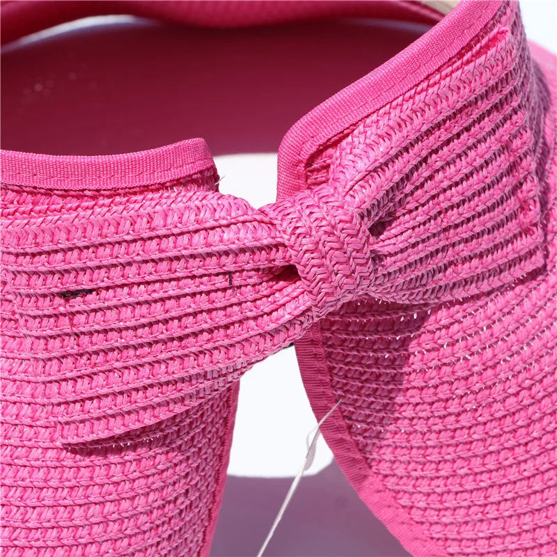 Summer Hats For Women Empty Top Large Brim Sun Hat Sunscreen Breathable Foldable Travel Beach Sunhat Visor Cap Wholesale New