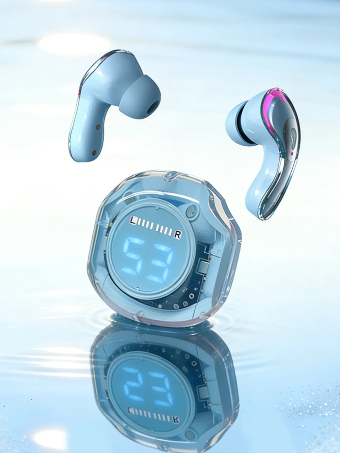 In-ear Bluetooth earphones, battery level display eardphones, long battery life and low latency