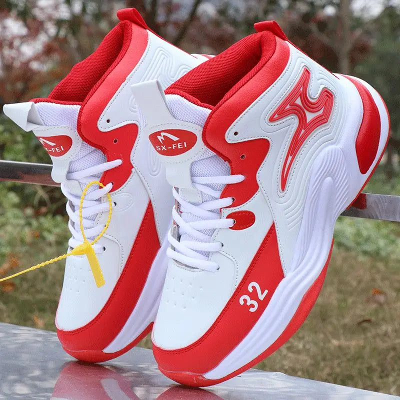 Men's High-Top Basketball Shoes New Wear-Resistant Sports Sneakers Athletic Outdoor Casual Training Boots