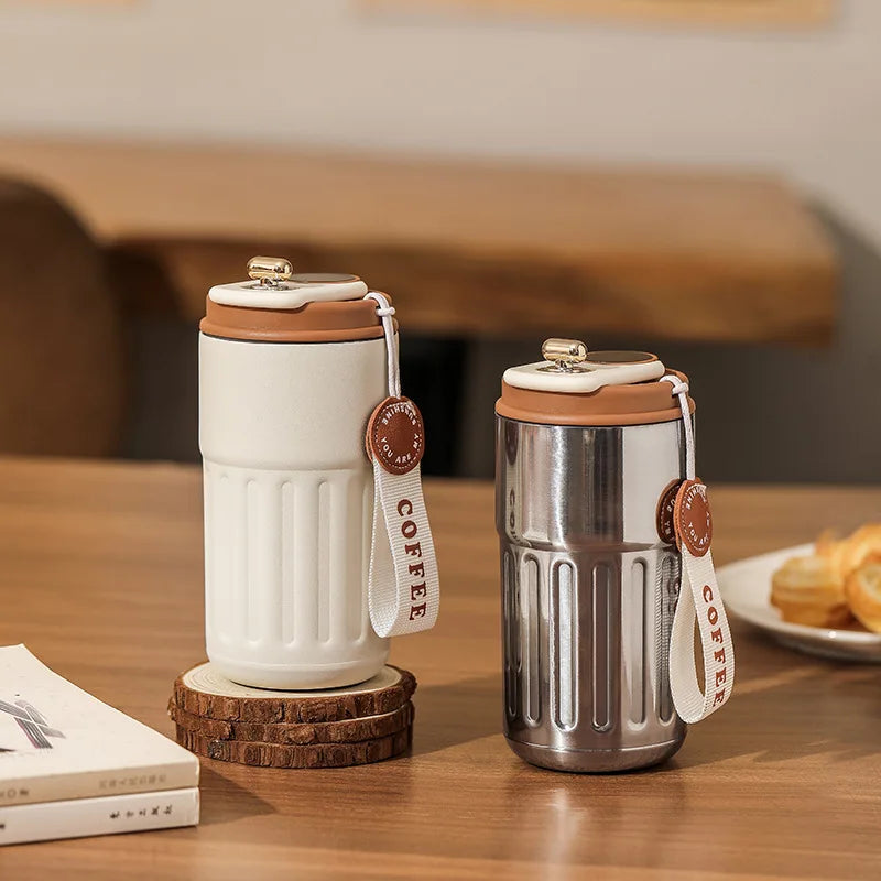 450ml Smart Thermos Bottle  Digital LED Display Temperature Coffee Cup Stainless Steel Vacuum Cup Business Portable Thermal Mug