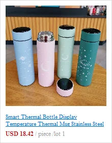 Portable Double Layer Thermal Mug Food Thermos For Tea With Heating Display Cup Stainless Steel Water Bottle Cups Of Hot
