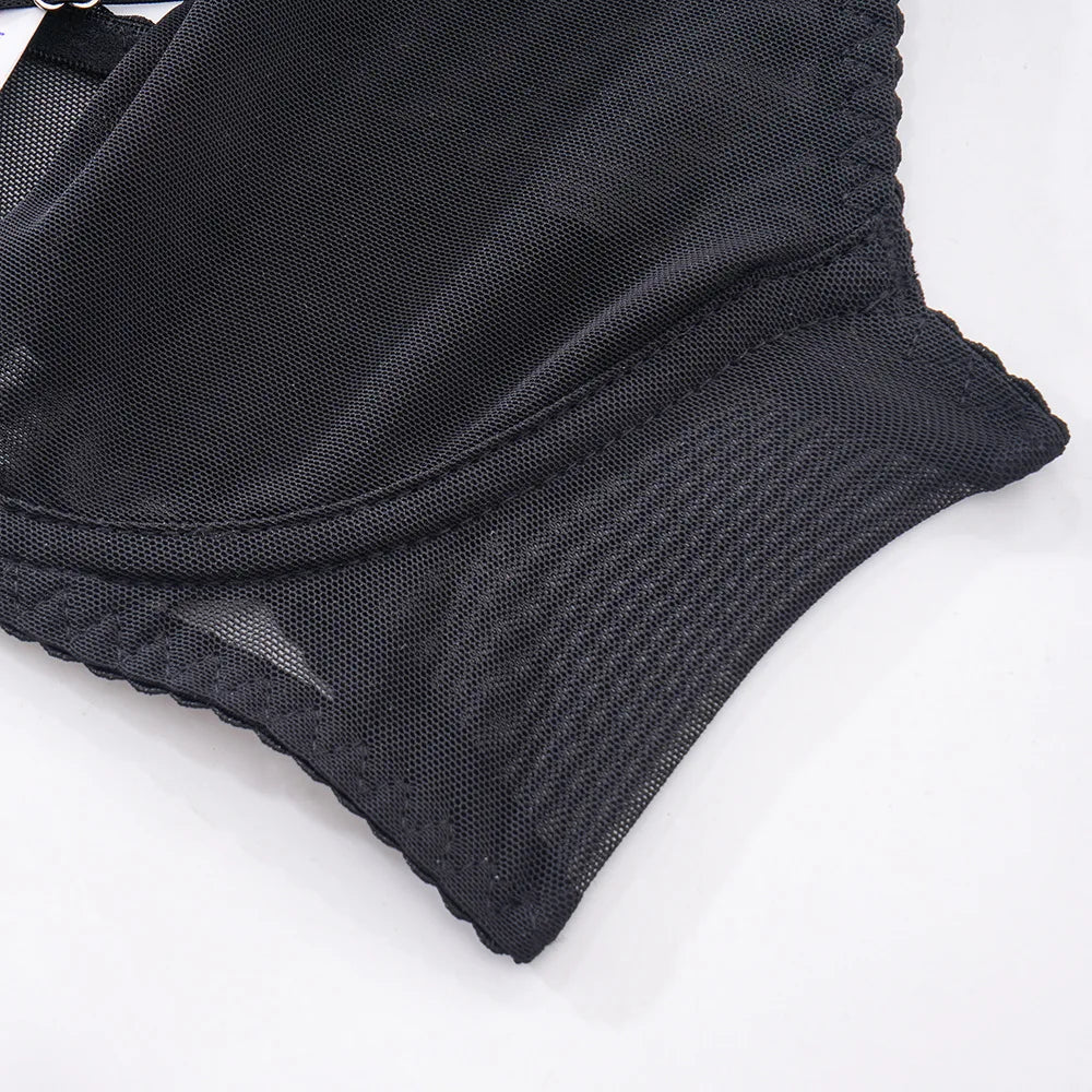 Lingerie Sexy Open Bra Crotchless Skirt See Through Lace Exotic Set Naked Women Uncensored Erotic Costume Porn Outfit