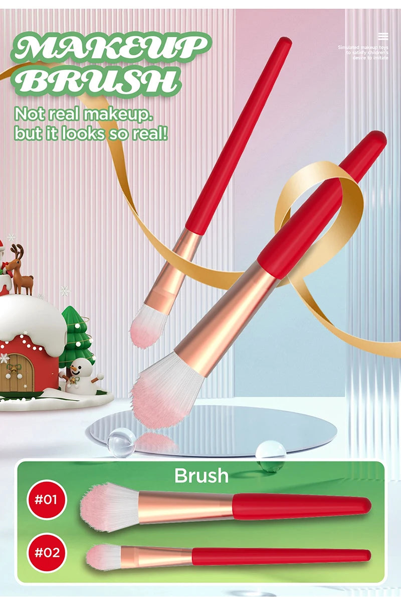 Kids Xmas Simulation Cosmetics Set Pretend Makeup Toys Girls Play House Simulation Make up Educational Toys for Girls Fun Game
