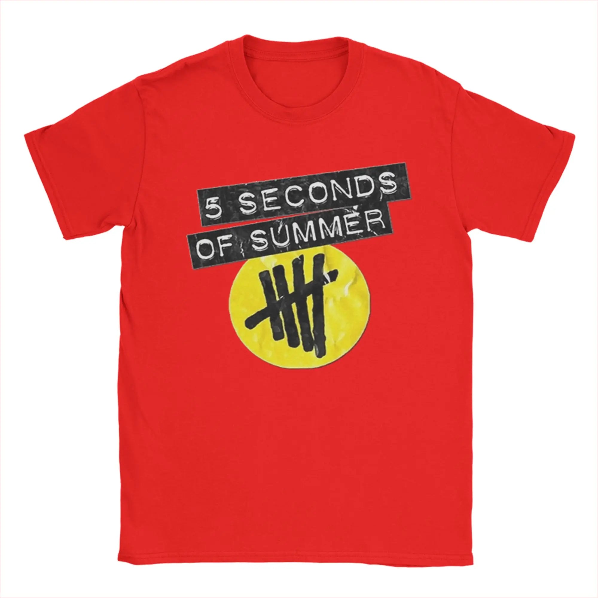 5 Seconds of Summer 5SOS Men's T Shirts  Fashion Tees Short Sleeve Crewneck T-Shirt Pure Cotton Gift Tops