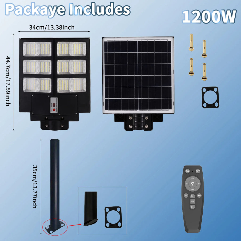 Super Bright Solar Lights for Outside, Dusk to Dawn LED Solar Street Light Motion Sensor , Solar Security Flood Lights Outdoor