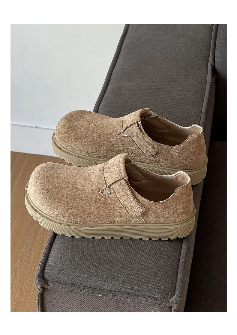 Spring and Autumn Men's Derby Shoes‌ – New Design, Height-Increasing, Stylish, Comfortable for Walking, Casual Flat-Toe Loafers