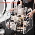 1pc Desktop Cosmetic Organizer Acrylic Transparent Slanted Storage Basket for Makeup, Lipstick, Perfume, Facial Mask, and Other