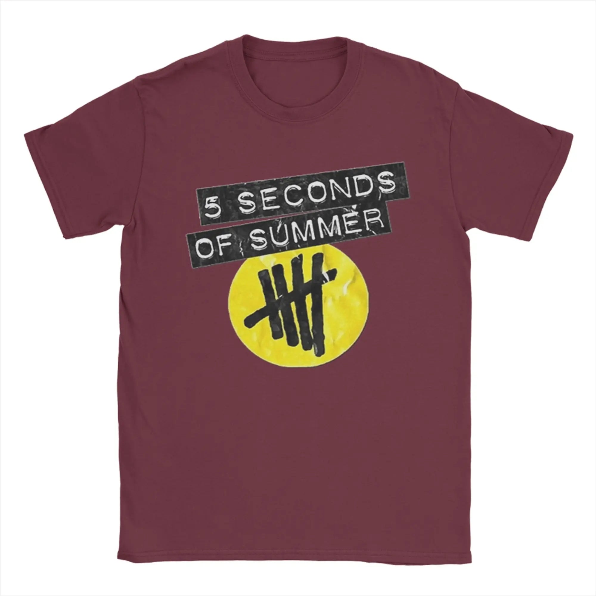 5 Seconds of Summer 5SOS Men's T Shirts  Fashion Tees Short Sleeve Crewneck T-Shirt Pure Cotton Gift Tops