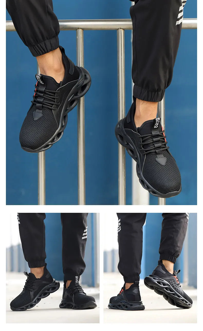 Work Safety Shoes Men Lightweight Indestructible Work Sneakers Security Steel Toe Shoes Safety Protective Boots Roofing Shoes