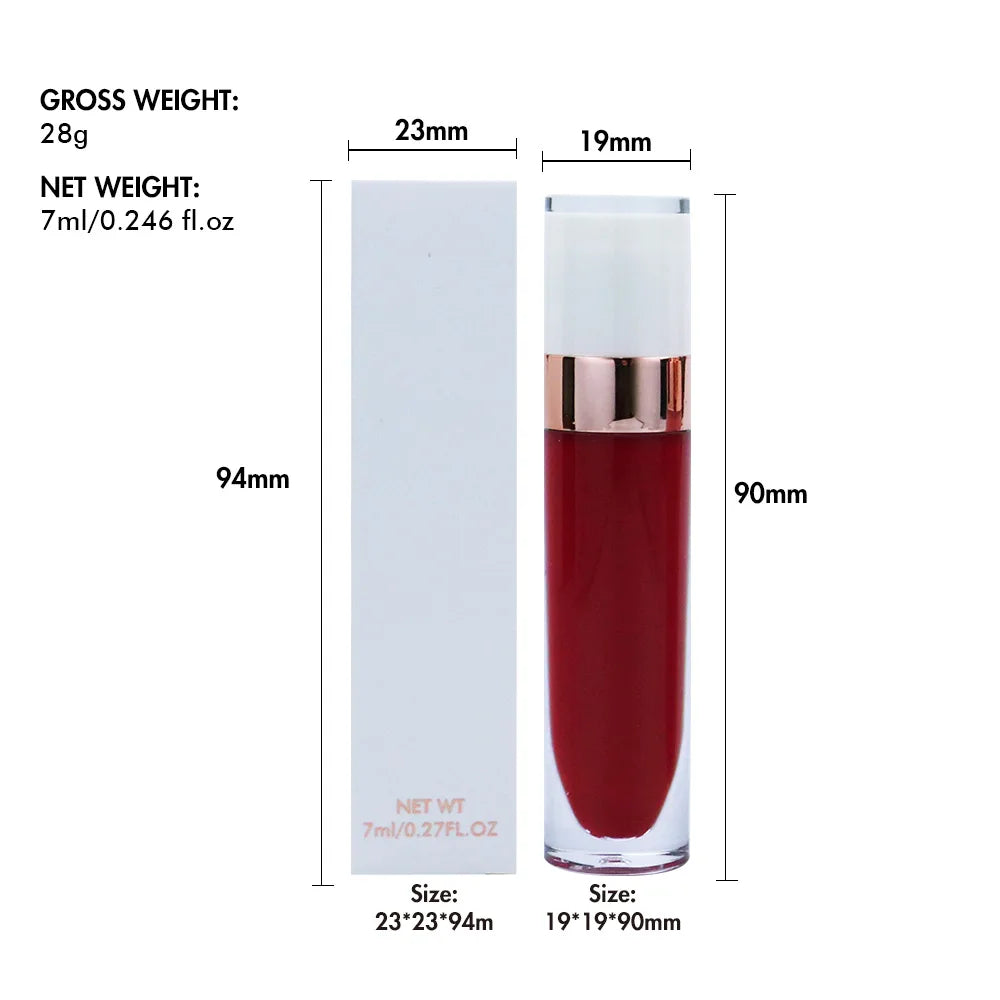Liquid Lipstick Waterproof Private Label Makeup Lip gloss Rose Rouge Silk Liptint Matte Sexy Red White Lip Stain Lipgloss Bulk