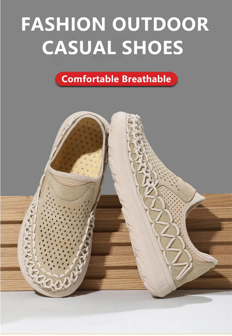 Summer Hand-woven Men's Shoes Fashion Men Casual Shoes Brand Designer Men Sneakers High Quality Outdoor Flats Driving Shoes