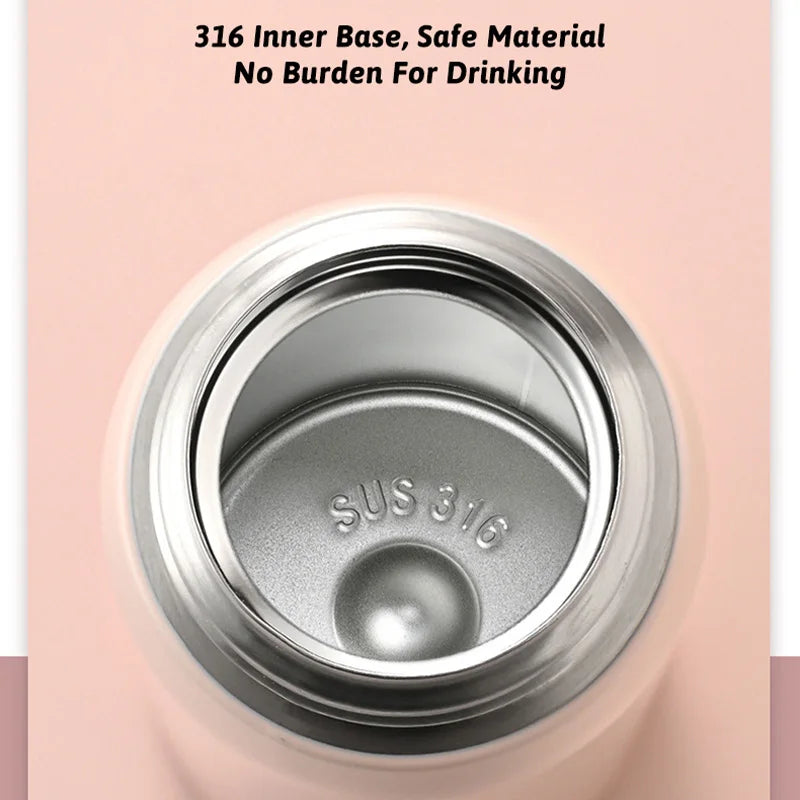 500ml Thermos Large Capacity Stainless Steel Thermal Water Bottle Portable Vacuum Cup with Handle Double-layer Travel Tumbler