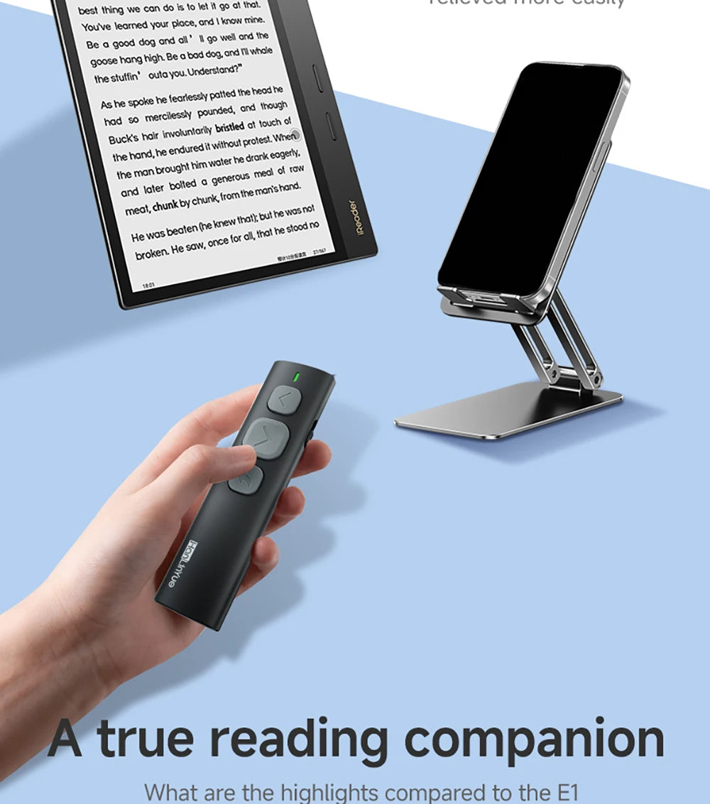 Bluetooth Page Turner Camera/Music Control Pen Paging Device E-book Reader Swipe Short Video Supports IOS Android Remote Control