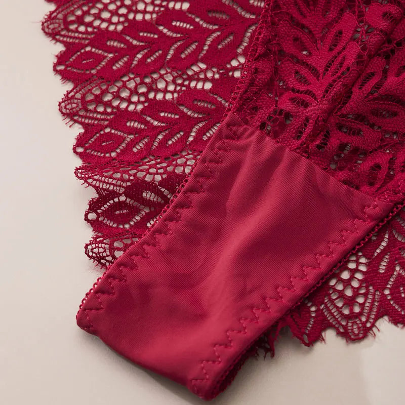 3PCS/set Sexy Brazilian Panties for Women Pants Sets Hot Ladies Underwear Female Lingerie Bra Bikini Solid Color Hollow Briefs