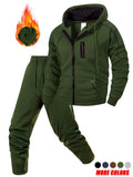 Men's Sportswear Set for Spring and Autumn Sporty Casual Jacket + Sport Pants Jogging Suit Hooded Sweatshirt Pant Tracksuits