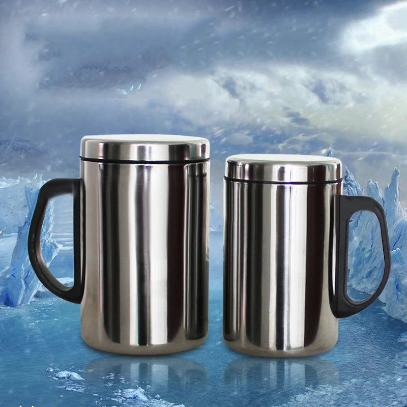 350/500ml Stainless Steel Thermal Cup With Lid Insulated Cup Coffee Milk Tea Cups Office Water Mugs For Travel Camping Water Cup