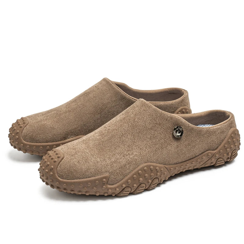 Fashion Slippers for Men Closed-toe Suede Slip Ons Shoes 2026 New Design Mens Casual Flats Loafers Comfortable Walking Shoes