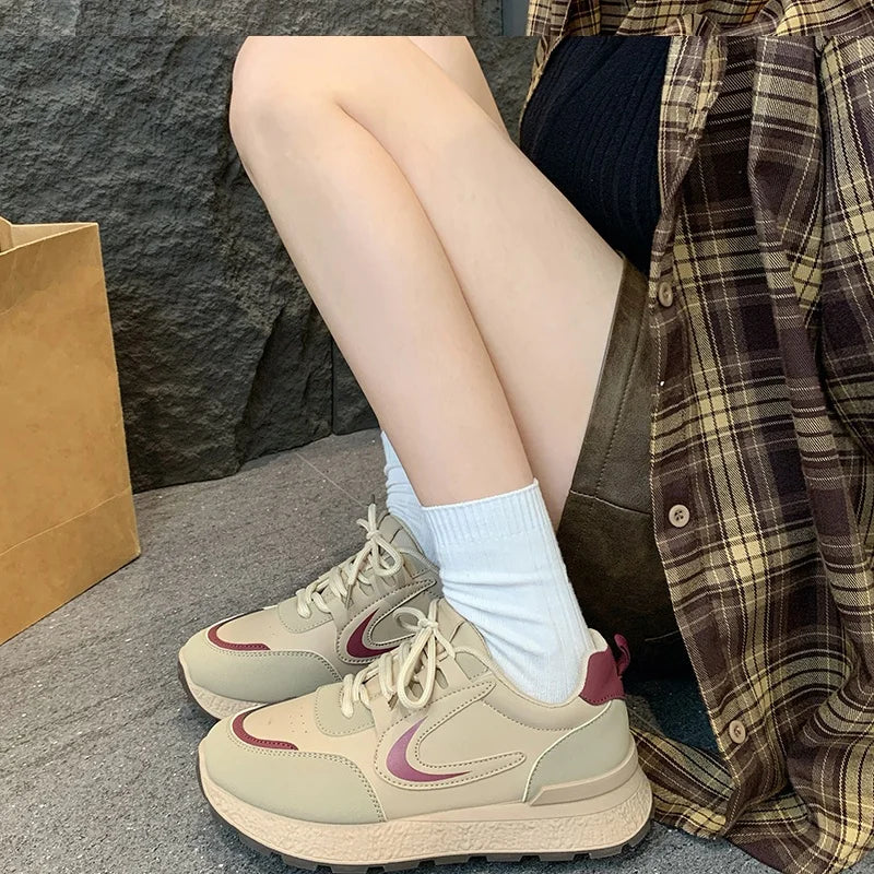 Fashionable Sexy Thick Soled Sports Shoes Spring and Autumn New Round Toe Comfortable Elegant Running Casual Shoes for Women