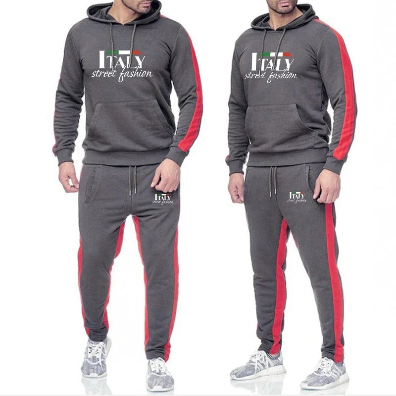 Jogging Men Two Piece Hot Sale High Quality Men's Tracksuit Outdoors Sports Set Men Hoodie Fashion Comfortable Casual Simplicity