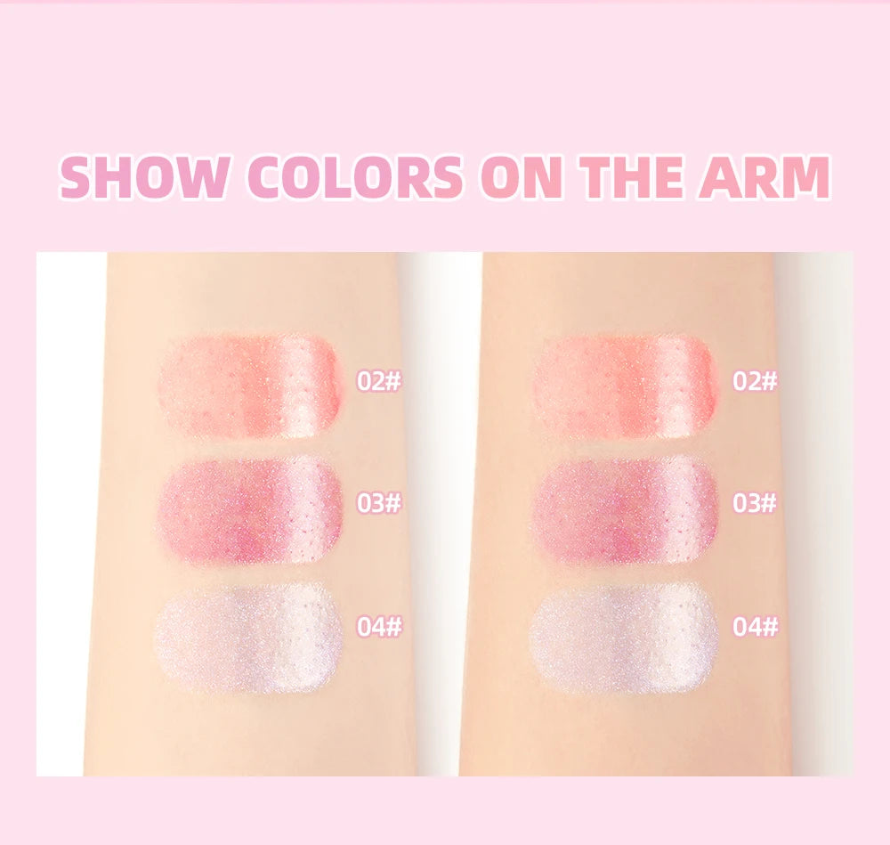 QIBEST Purple Lip Gloss Shimmer Lip Tint Moisturizing Long-Lasting Shine Lip Stain Diamond Hydrating Lip Stain Tint Cosmetics