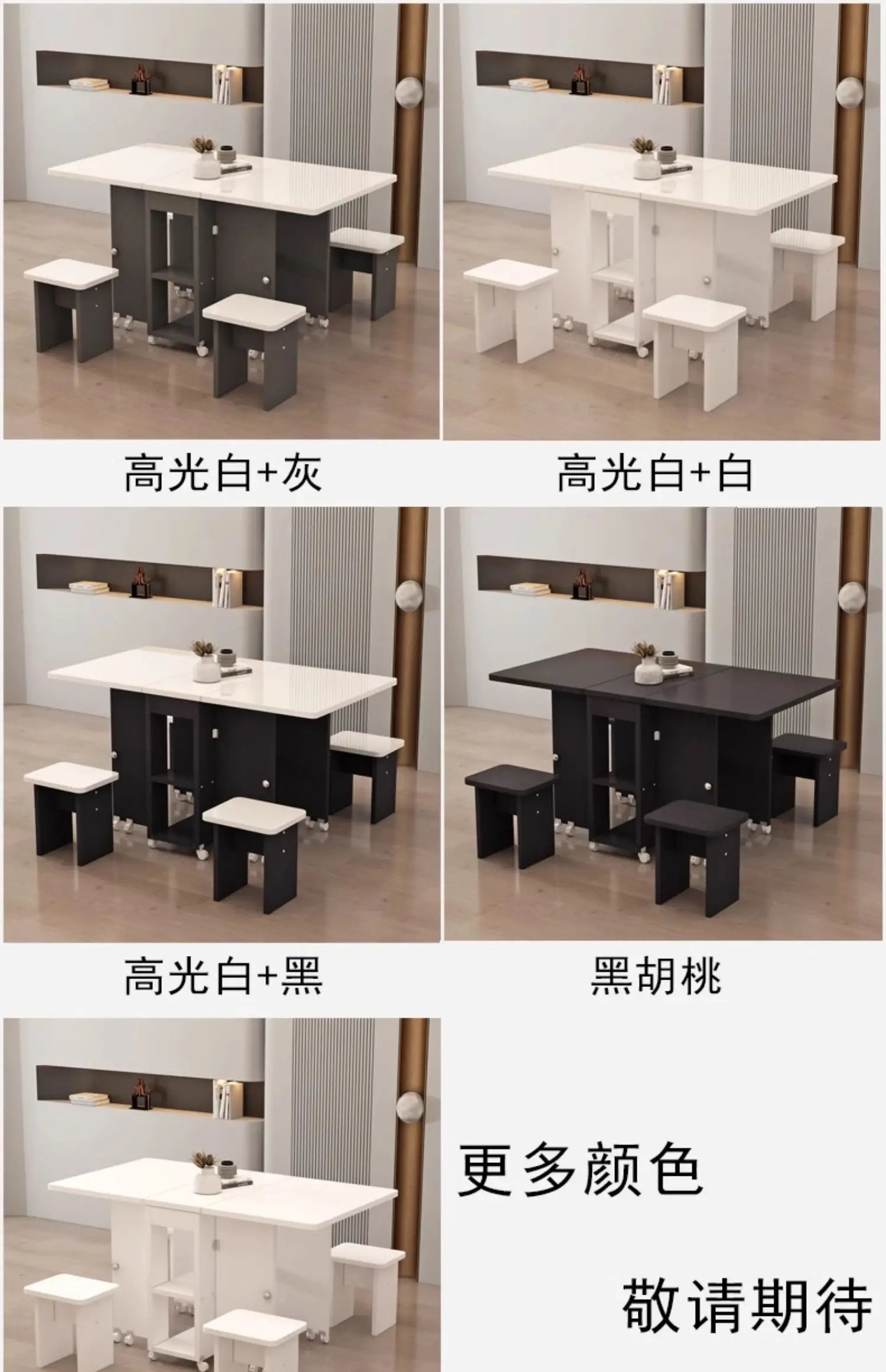 Folding White Dining Table Multifunction Family Waterproof Space Saving Dining Table Design Simple Mesas De Jantar Furnitures