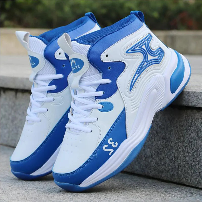 Men's High-Top Basketball Shoes New Wear-Resistant Sports Sneakers Athletic Outdoor Casual Training Boots