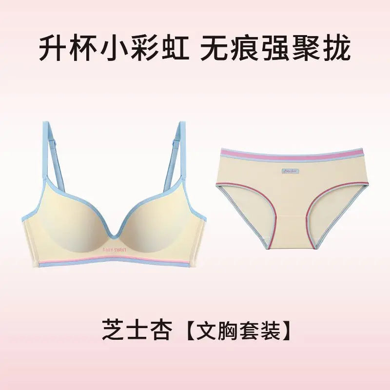 Push Up Seamless Bra for Small Chest | Colorful Dopamine Padded Bralette | Comfort Lift & Sexy Look for Women  Bra and Panty Set