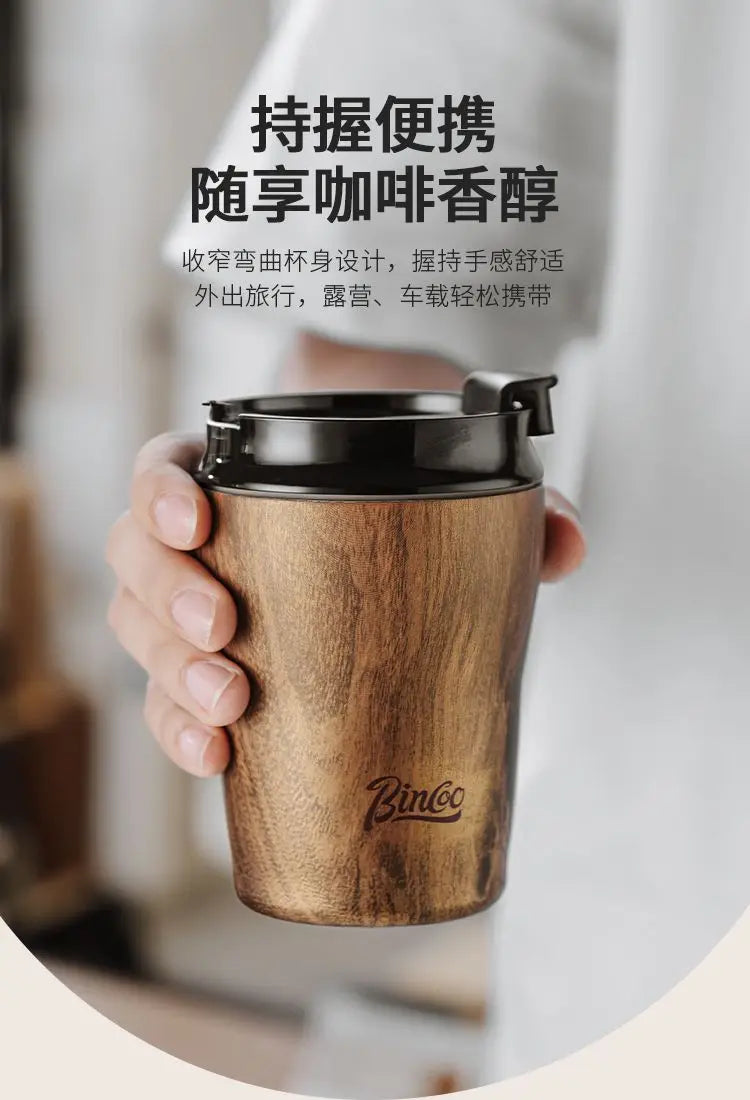 Coffee cup ceramic interior thermos cup Retro high appearance level portable stainless steel water cup