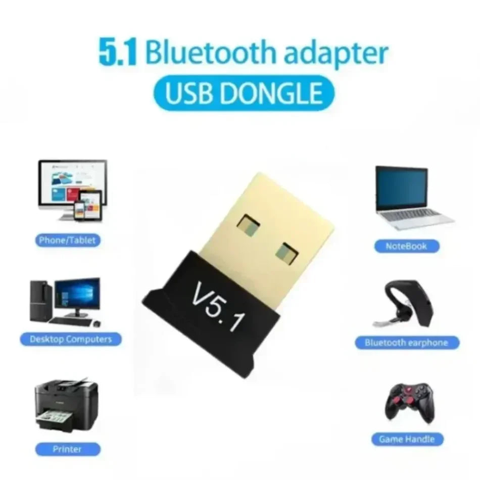 USB Bluetooth 5.3 Adapter Transmitter Receiver Bluetooth V5.1 Audio Bluetooth Dongle Wireless USB Adapter for PC Laptop Computer