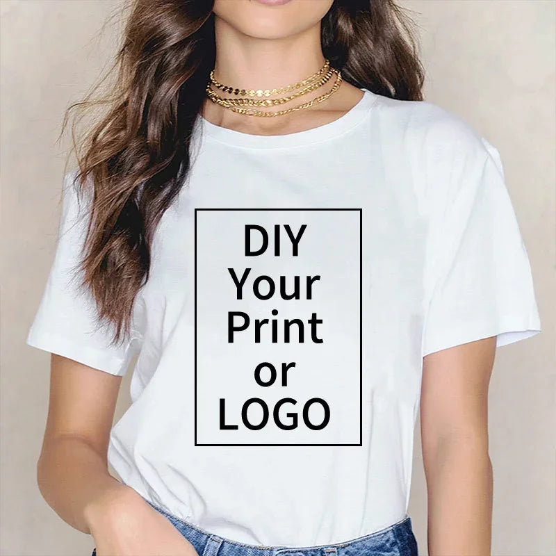 Summer New Custom T-shirt Women and Men Custom Printed 100% Cotton Short-sleeved Logo Photo You Designed Brand Text Personalized