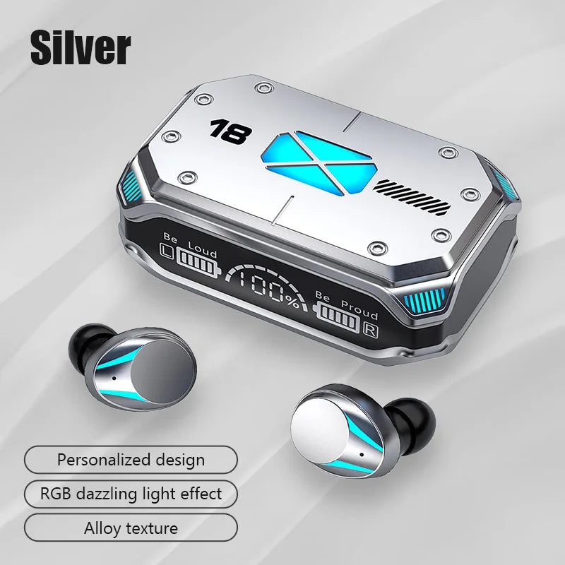 #M41 Bluetooth Earphones Wireless Headphones Smart Touch Digital Display Stereo Sound Earbuds With Colour Light Magnetic Suction