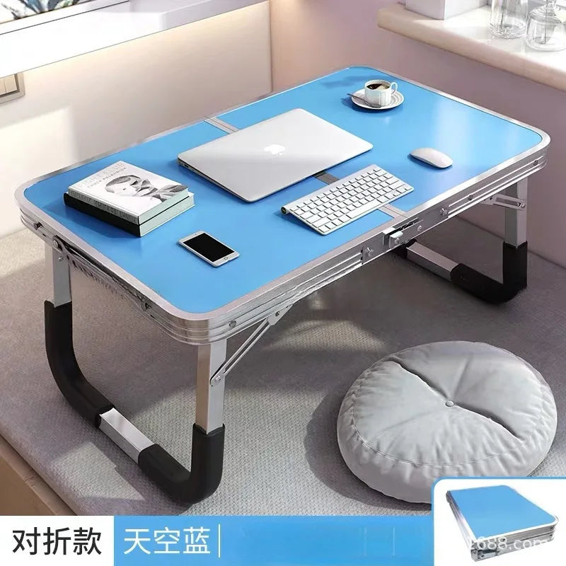 Aluminum Alloy Foldable Computer Table Wooden Lazy Dormitory Learning Folding Bed Outdoor Folding Table