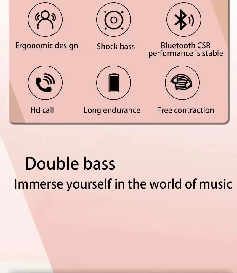 Wireless Bluetooth 5.3 Headphones over Ear Hifi Stereo Headsets True Sports with Earphones Tf/Aux Music Player with Mic