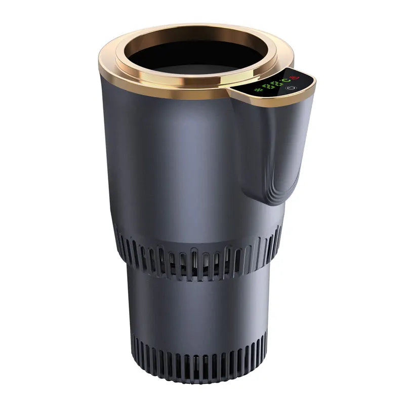 2-in-1 Car Heating and Cooling Cup With Display Screen 12V Button Control For Hot and Cold Functions Beverage Bottle Thermos Cup