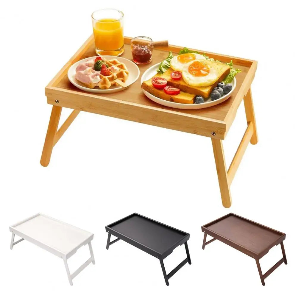 Folding Bed Table Bamboo Bed Tray Table for Breakfast Laptop Use Folding Legs for Easy Storage Serving Tray for Snacks Drawing