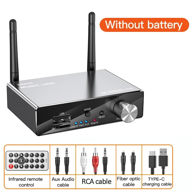 Bluetooth 5.3 Transmitter Receiver Stereo Low Latency AUX 3.5mm Optical Wireless Music Audio Adapter Remote Control For TV PC