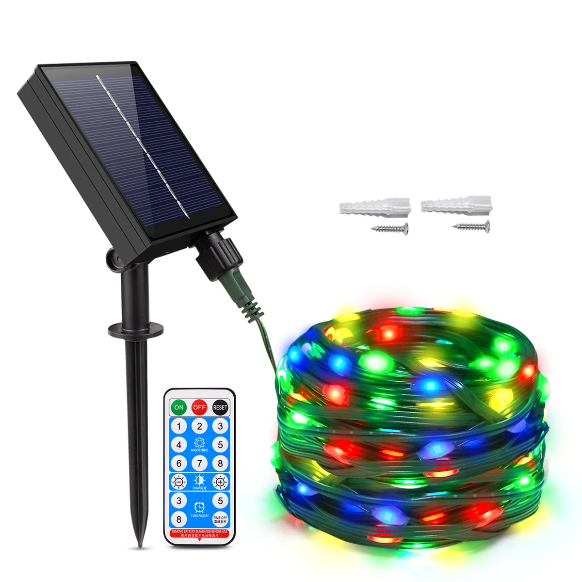 50M 100M Large Solar Panel LED Solar String Lights Fairy Garland Lights Outdoor Backyard Garden Holiday Christmas Party Decor