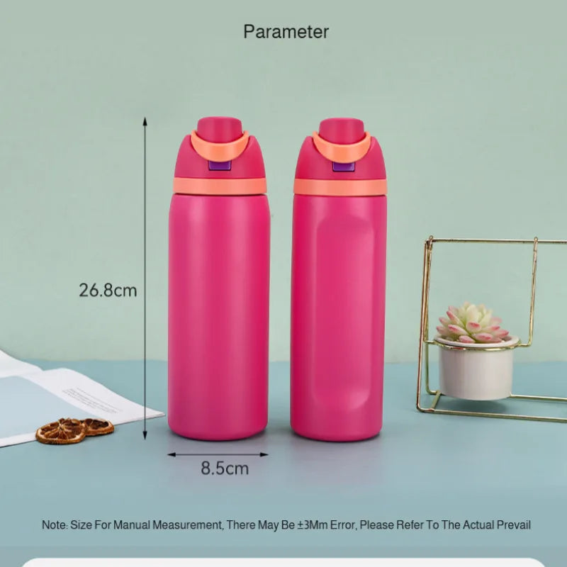 19/24/32oz Thermos Cup Fruit Mug Kids Straw Cup Vacuum Flasks Stainless Steel Travel Thermal Water Bottles
