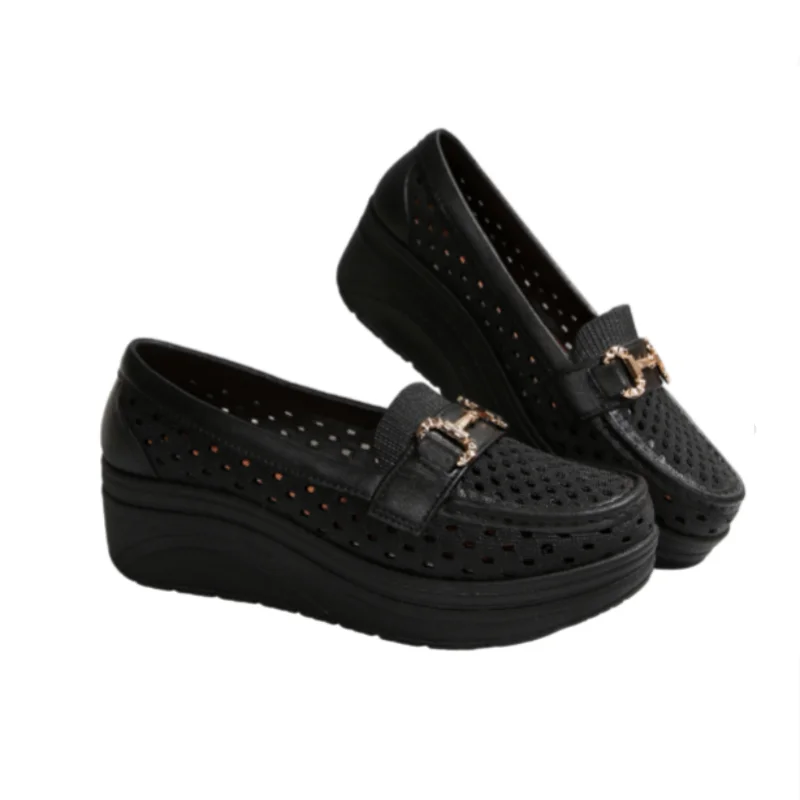 Spring Summer Hot-selling Comfortable Thick-soled Non-slip Sports Shoes for Women Fashion New Breathable Sexy Wedge Work Shoes