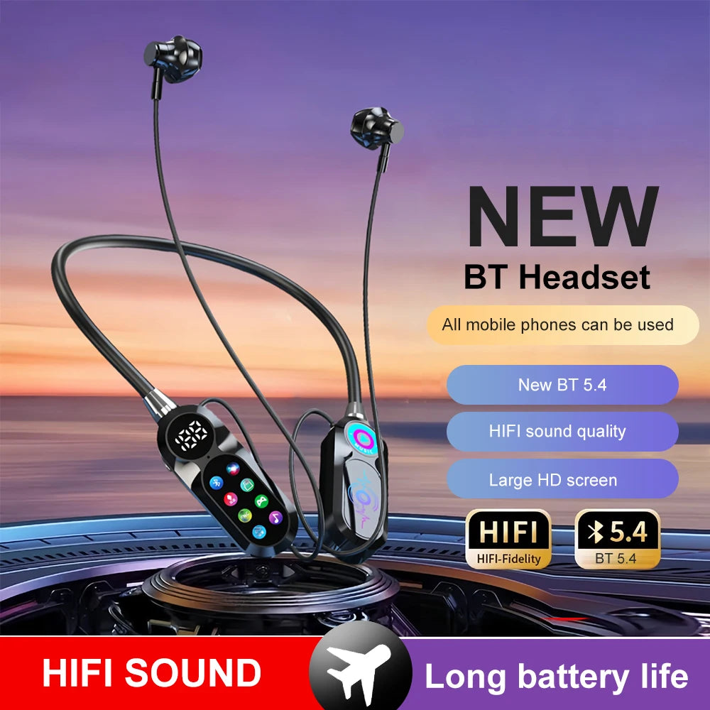 Wireless Bluetooth 5.4 Earbuds with LED Display HiFi Sound for Sports And Gaming - Headset