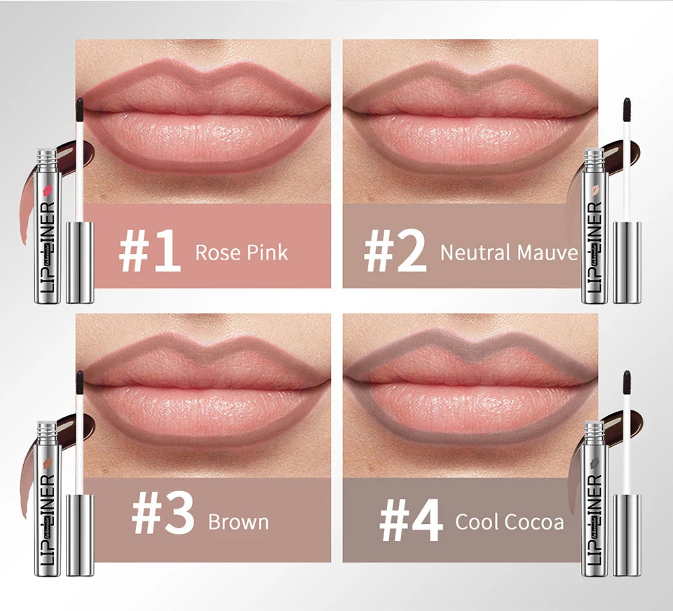 Lipliner Peel Off Lip Liner Stain Peel Off Lip Liner Tattoo Waterproof Matte Long-Lasting Brown Nude Lip Color Cosmetics Makeup